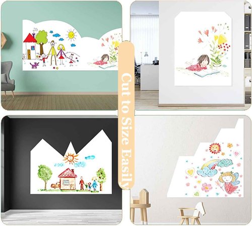 Warasee Magnetic Whiteboard Contact Paper, 36" x 48" Magnetic Self Adhesive Dry Erase White Board Wall Stickers, Stick on Whiteboard Roll, for School/Home/Office