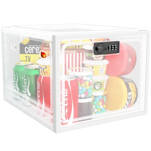 iBune Large Medication Lock Box, Lockable Medicine Storage Box for Medicine Safe/Phone/Refrigerator/Personal Items/Home/Office/Dorm, White