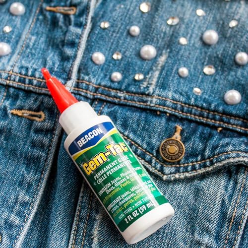 Beacon Gem-Tac Permanent Rhinestone Glue 2 oz – Clear Drying Adhesive