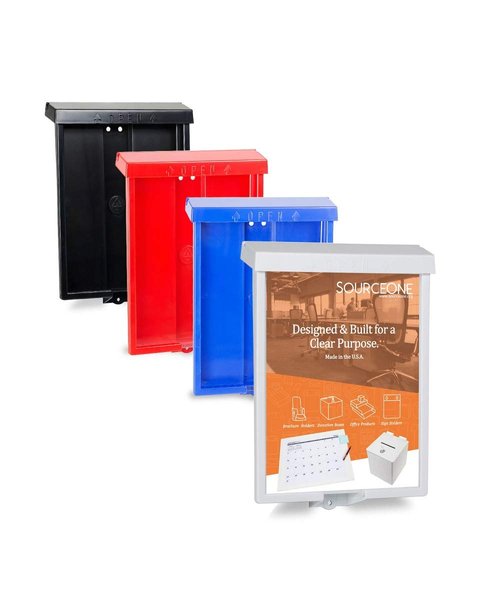 SOURCEONE.ORG Outdoor Real Estate Style Brochure Holder Color Variety White, Black, Red , Pink & Blue Available