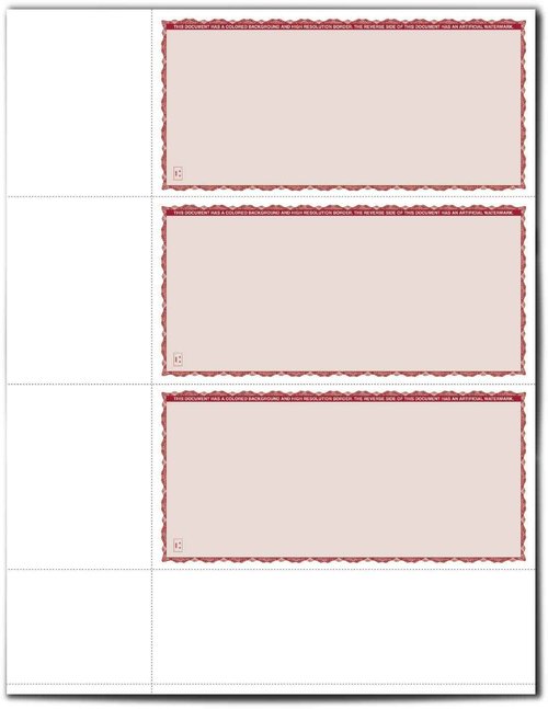 VersaCheck Secure Checks - 750 Blank Business or Personal Wallet Checks - Blue Premium - 250 Sheets Form #3001-3 Per Sheet
