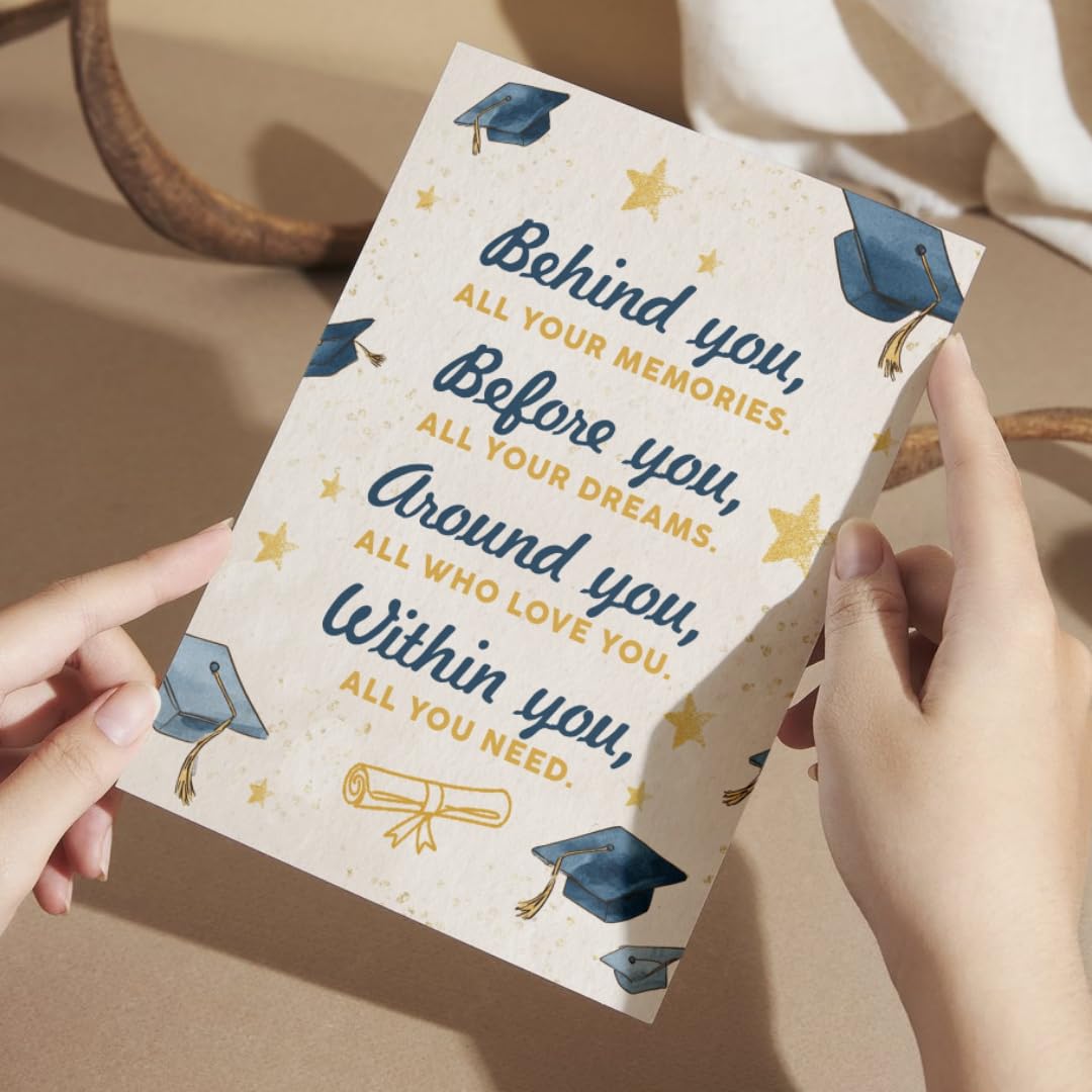 BlinkWishes Graduation Card 2026, Congrats Grad Card with Envelope and Seal, Happy Graduation Cards for Her or Him, Inspirational Grad Greeting Cards