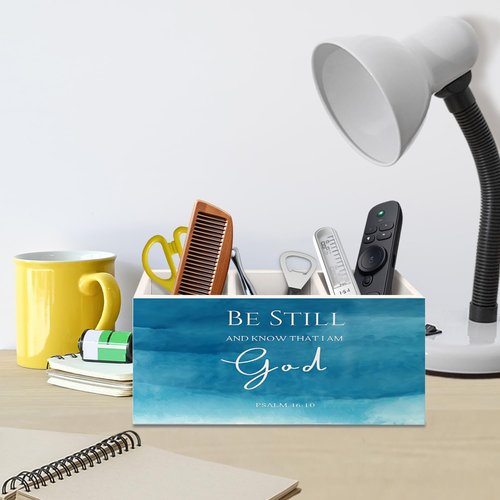 Be Still and Know That I Am God Pen Holder for Home Office Desk, Christian Gift for Women, Christian Bible Verse PSALM 46:10 Makeup Brush Toothbrush Holder Organizer for Bathroom Desk Accessories