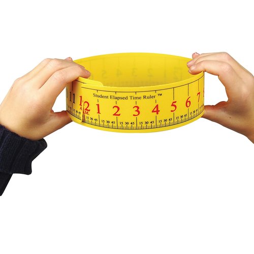 LEARNING ADVANTAGE Student Elapsed Time Rulers | Set of 10 | Dry-Erase Rulers to Learn Measurement and Time | Math Manipulative for Kids