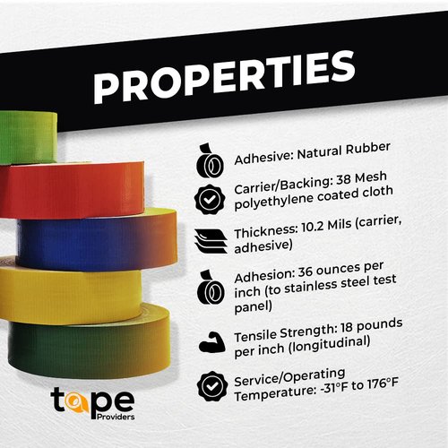 WOD DTC10 Advanced Strength Industrial Grade Black Duct Tape, 12 inch x 60 ft. Waterproof, UV Resistant For Crafts & Home Improvement