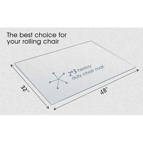 Office Chair Mat for Carpet,Heavy Duty Desk Chair Floor Mat for Carpet Hardwood Floor Clear 48x32 Inches 2 * 3 Rectangle