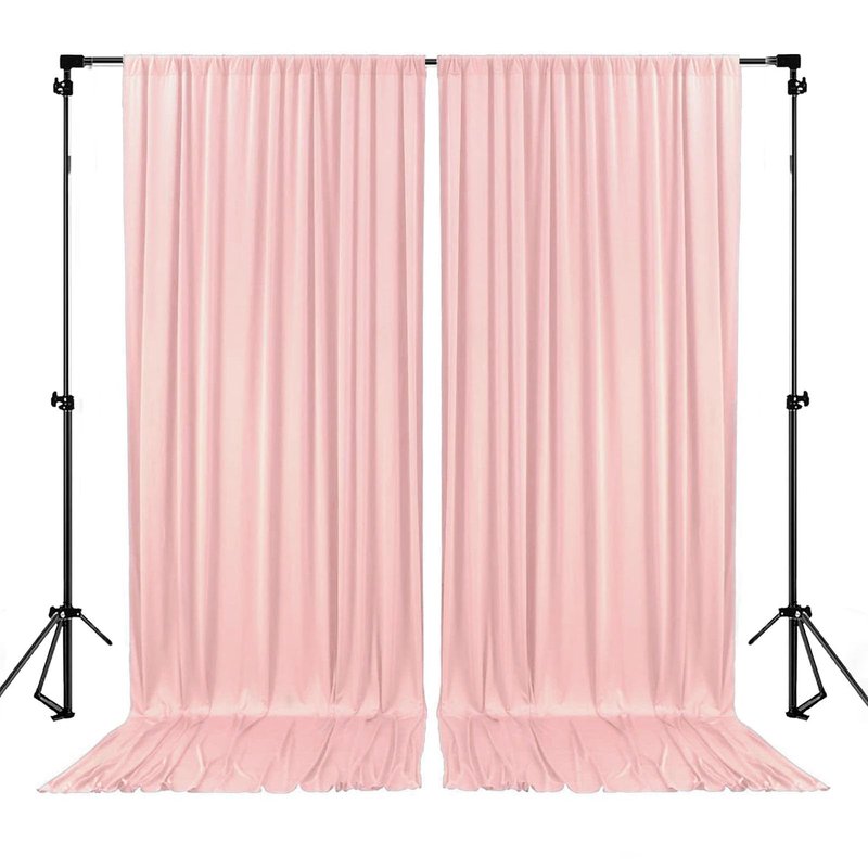10 x 7 Feet Light Pink Backdrop Curtain for Partie, Background Curtains for Photoshoot, Birthday, Wedding, Halloween, Thanksgiving, Christmas, New Year Party Decorations 5Ft x 7Ft, 2 Panels