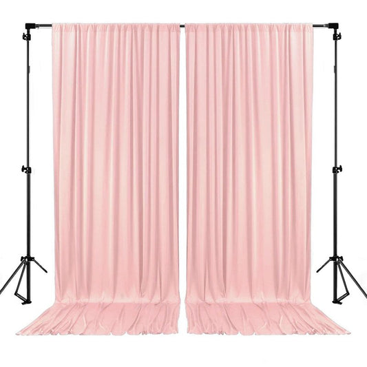 10 x 7 Feet Light Pink Backdrop Curtain for Partie, Background Curtains for Photoshoot, Birthday, Wedding, Halloween, Thanksgiving, Christmas, New Year Party Decorations 5Ft x 7Ft, 2 Panels