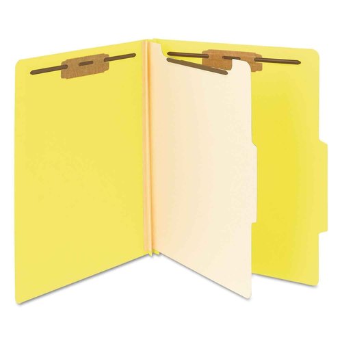Smead Classification File Folder, 1 Divider, 2" Expansion, 2/5-Cut Tab, Letter Size, Yellow, 10 per Box (13704)