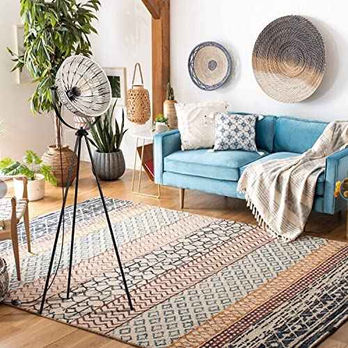 Novelty Tripod Floor Lamps with Boho Hand-Woven Lampshade,Mid Century Standing Lamp,Adjustable Tall Pole Floor Lights/Table lamp for Living Room,Games Room,Home Office Decor