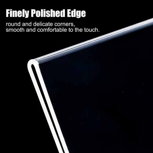 xydstay 6pack 8.5x11 Acrylic, L Shape Clear Plastic, Menu Holder, Unbreakable Table sign holder for Restaurant, Office, School, Store and Home Use