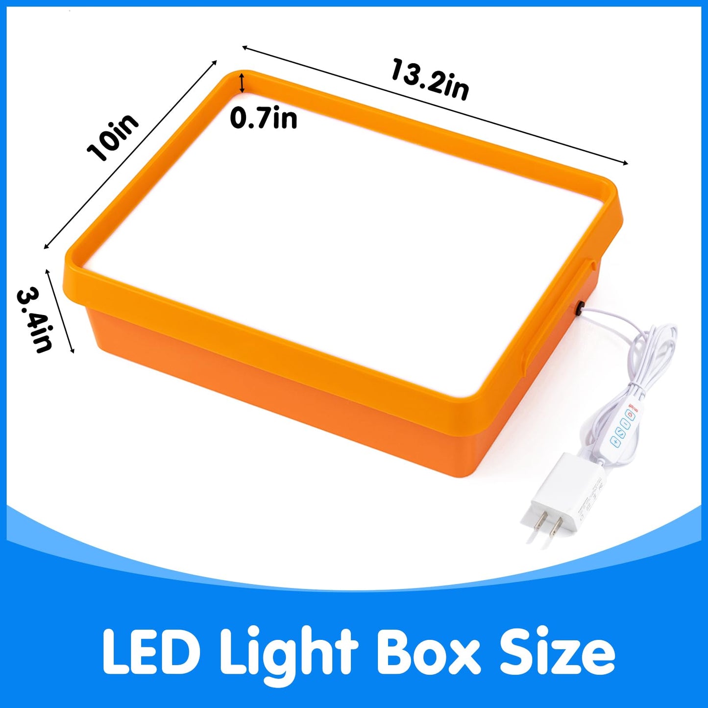 Odoorgames Light Box with Letters & Cards Set – Light Table for Kids, Educational Toys for Tracing, Sensory Play & Early Learning (Orange)
