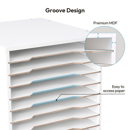 Yumkfoi 9x12 Construction Paper Organizer, 10-tier Adjustable File Sorter for A4 Paper, 8.5x11 Inch Desktop Organizer for Office, Home, School