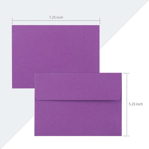 Granhoolm A7 Invitation Envelopes - 100 Pack Peel & Press for 5x7 Cards | Ideal for Weddings & Events