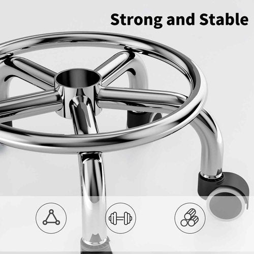 Halyuhn Brown Low Roller Seat 13’’, PU Leather Low Rolling Stool with 5 Rolling Caster Wheels, Low Seat Tool Heavy Duty for Home and Office Use, Modern Comfortable Wheel Stool Chair Low Height, 1Pcs