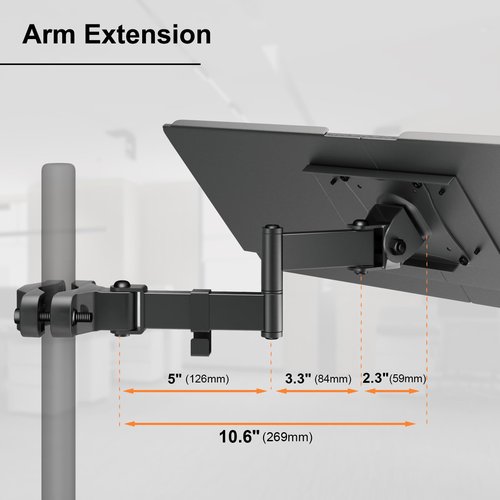 Keyboard Tray Pole Mount - PUTORSEN Keyboard Mount fits Most Standard and Oversized Keyboards, Holds up to 2.2lbs, Black
