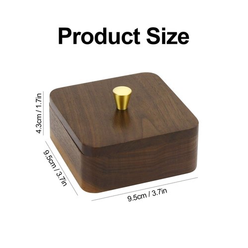 MultiBey Walnut Paper Clip Holder with Lid, Wooden Paperclip Holder for Desk Organizer, Square Paper Clip Dispenser-Holds Binder Clips, PaperClips & 3x3 Sticky Notes for Office, Home, School