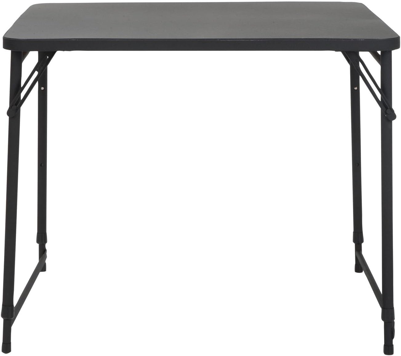 CoscoProducts Adjustable Height 34” Square PVC Top Table - Sleek Black Design for Versatile Use