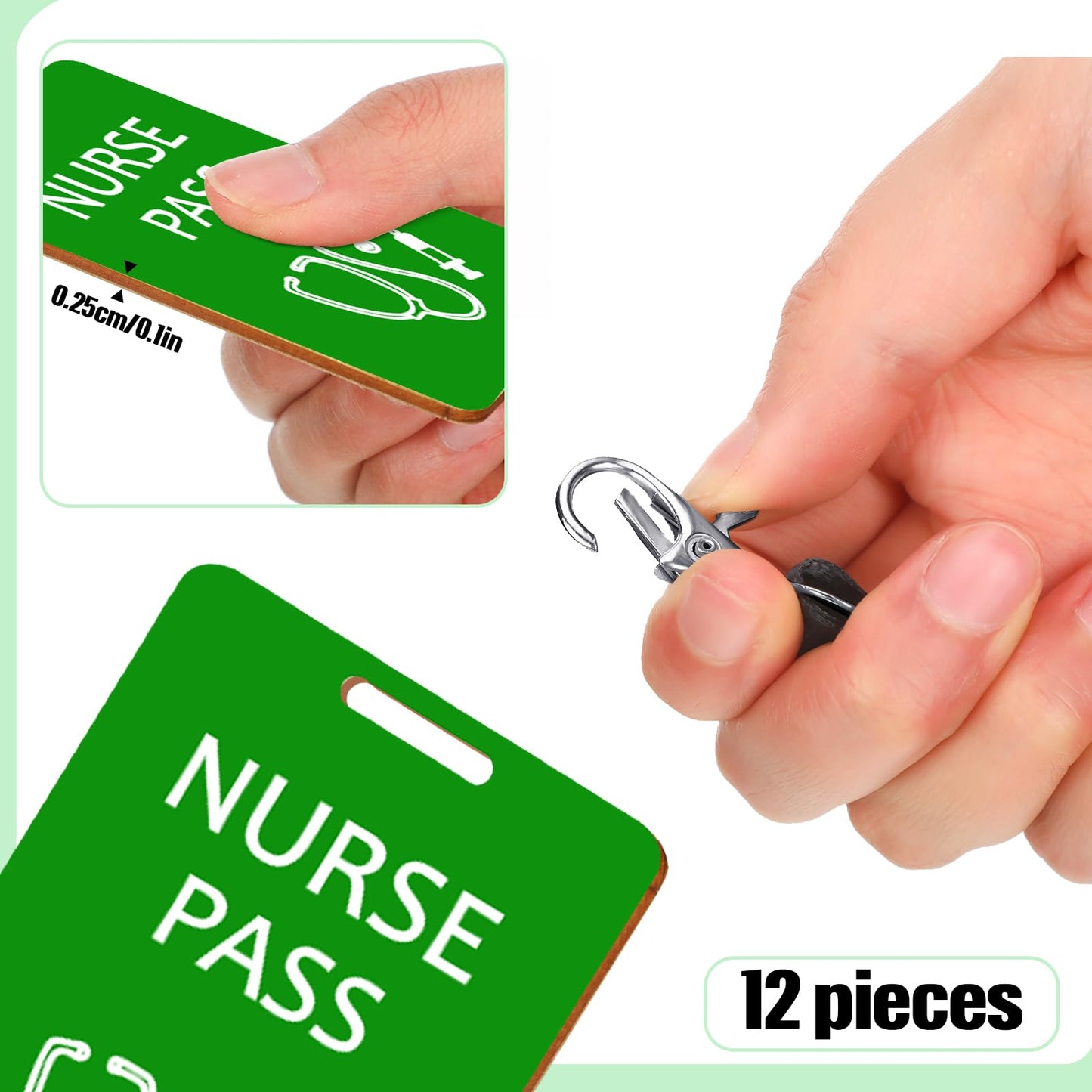 Sabary 6 Sets Hall Pass Lanyards and School Passes Set Unbreakable Wooden Bathroom Passes for Classrooms Hall, Restroom, Library, Office and Nurse School Teacher Supplies Gift(Bright Color)