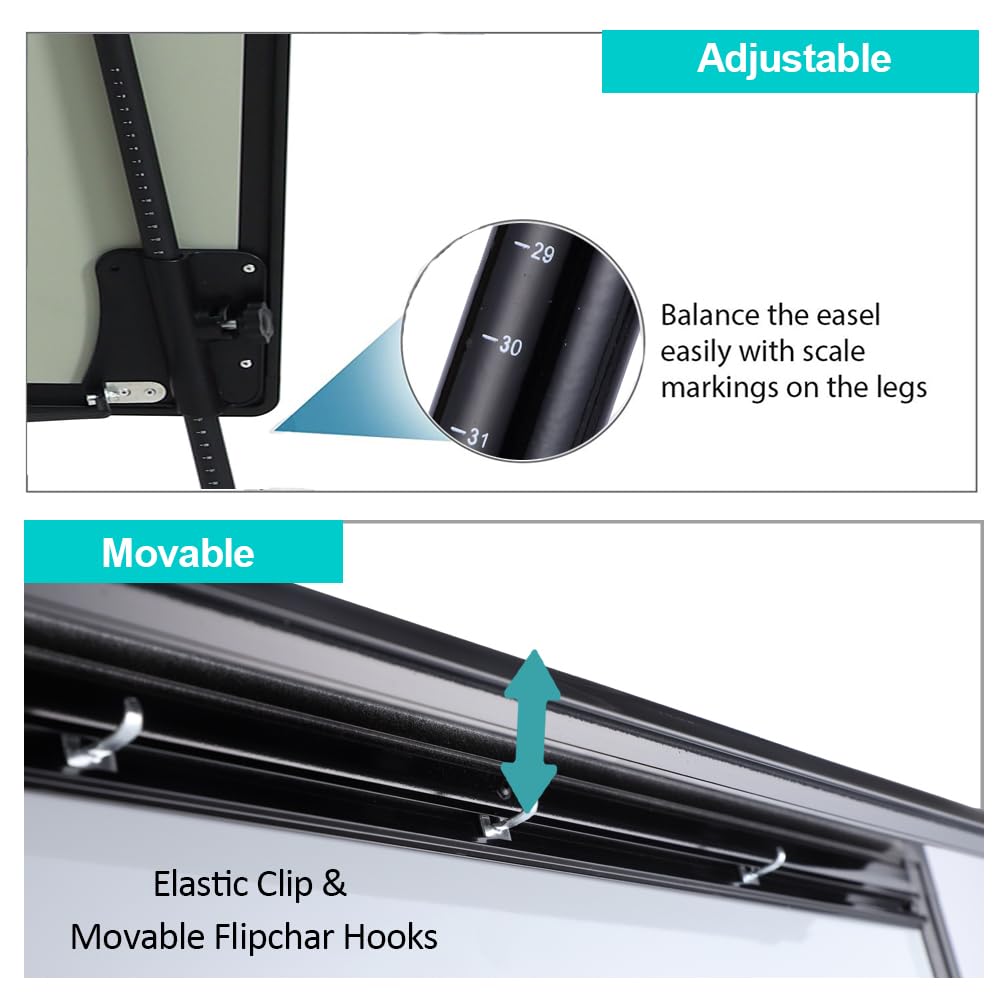 DexBoard 2-Pack 36 x 24 Inch Magnetic Dry Erase Easel Tripod Stand, Height Adjustable Portable Dry Erase Board with Flipchart Paper Pad (25 Sheets) - for Office Meetings, Training & Classroom