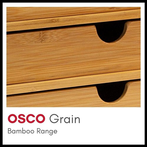 OSCO Bamboo Remote Organiser | 5 Compartments | Office Tidy | TV Control Storage | Pen Holder | Makeup sorter | Cosmetics Display | H11.9 x W22.3 x D8.2 cm |