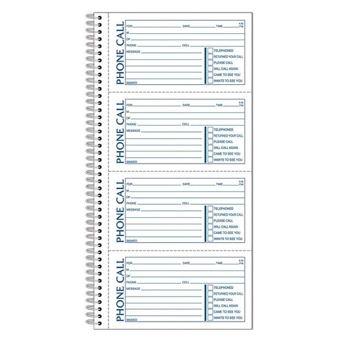 Adams Message Book/Phone Call, Carbonless Duplicate, 5.50 x 11 Inches, 400 Sets per Book (SC1154D), White/Canary (SC1154-5D)