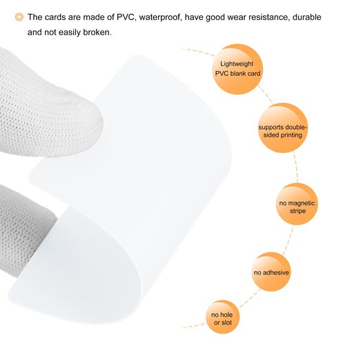 MECCANIXITY 200Pack Blank PVC Cards 20mil ID Cards Blank Credit Cards Plastic Cards Waterproof & Double Sided Printing for ID Badge Printer, Graphics White