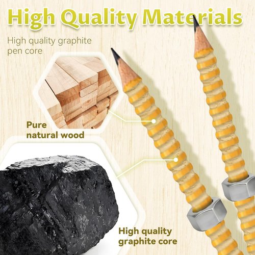 ADHD Pencil - Threaded Fidget Pencil for ADHD & Anxiety, Silent Sensory Tool Stress Relief Rotating Pen Perfect for School Office Home (10Pcs)
