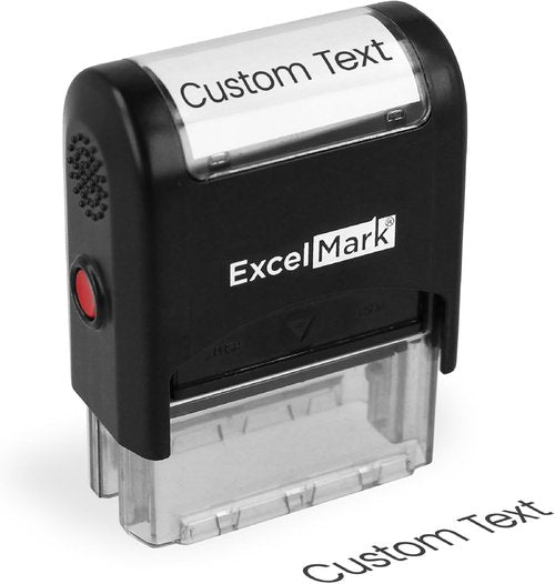 ExcelMark Custom One Line Stamp - Personalized Self-Inking Name Stamp (Small Size)