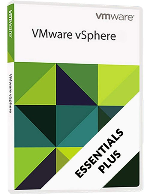 VMware vSphere Essentials Plus, entitlement for up to 3 Physical Hosts and 96 Total CPU cores. Includes Production Support 1 Year