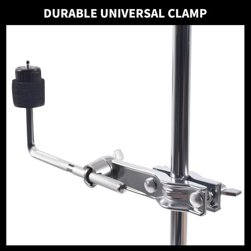 Seteol Cymbal Boom Arm Holder with Clamp, L-Arm Rod with Bracket Holder Extension Arm Attachment, Cymbal Stand Mount for Drum Hardware Cymbal Stand Percussion Instrument Accessories (Short/18CM Arm)