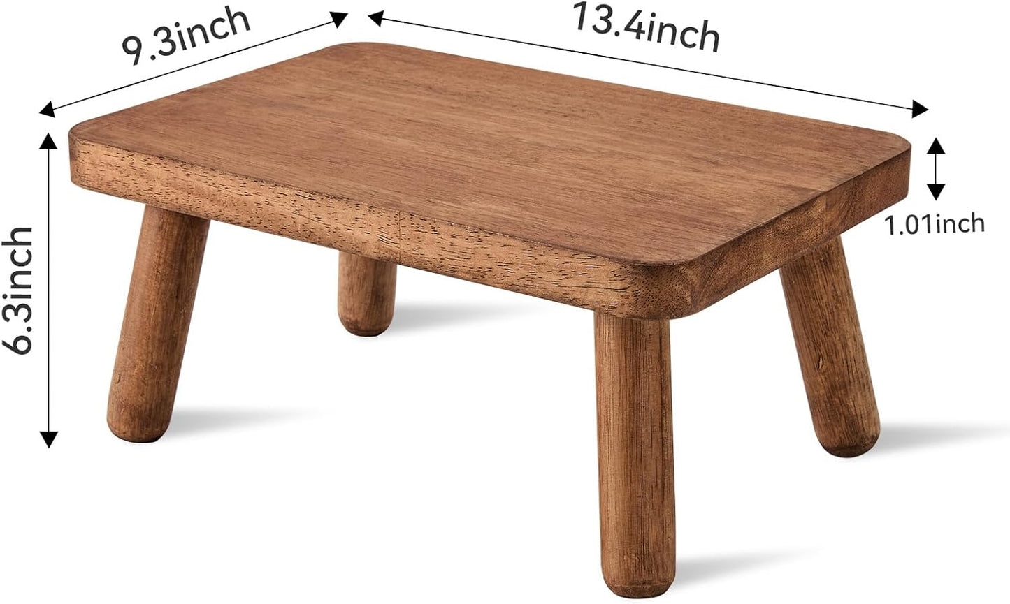 Skiennix Wooden Step Stool - Heavy Duty Anti-Slip Design for Kitchen, Office, Bathroom | 6.3" High