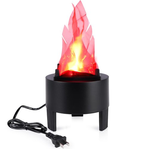 3D Artificial Flame Lamp,110V Mini 3D Fake Fire Lamp Realistic Flame Stage Effect Light,LED Campfire Lamp 3D Decorative Campfire Fire Fake Flame Light for Christmas,New Year,Club Decor