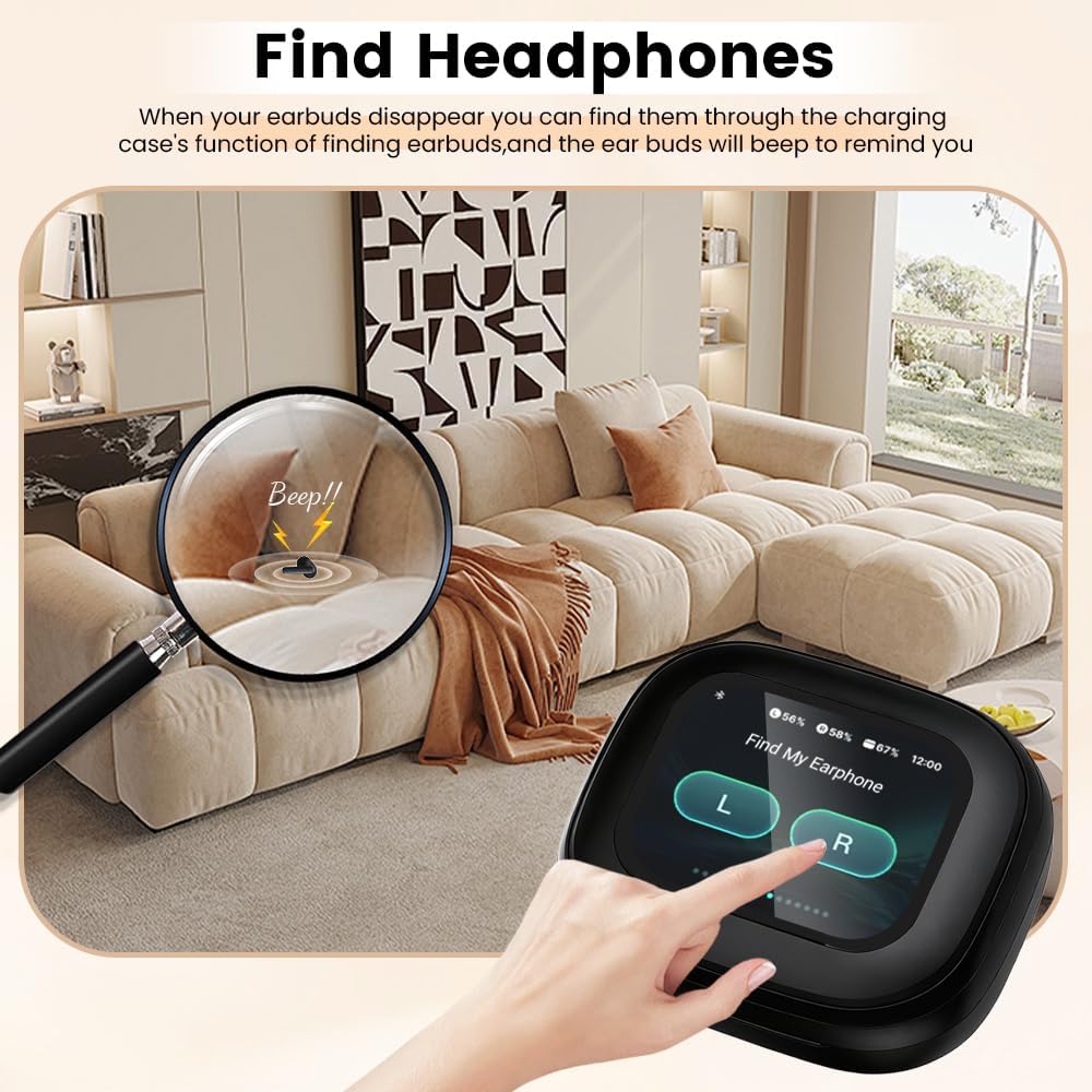 Skiennix Wireless Earbuds - Bluetooth 5.4 with ANC Noise Cancelling & 60H Playtime | Black