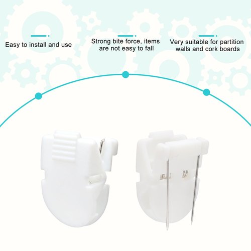 Gosknor 24pcs Cubicle Clips, Fabric Panel Wall Clips Plastic Cubicle Pins Hooks Accessories for Hanging Pictures Photo Frame Office Notes Memos Messages (White)