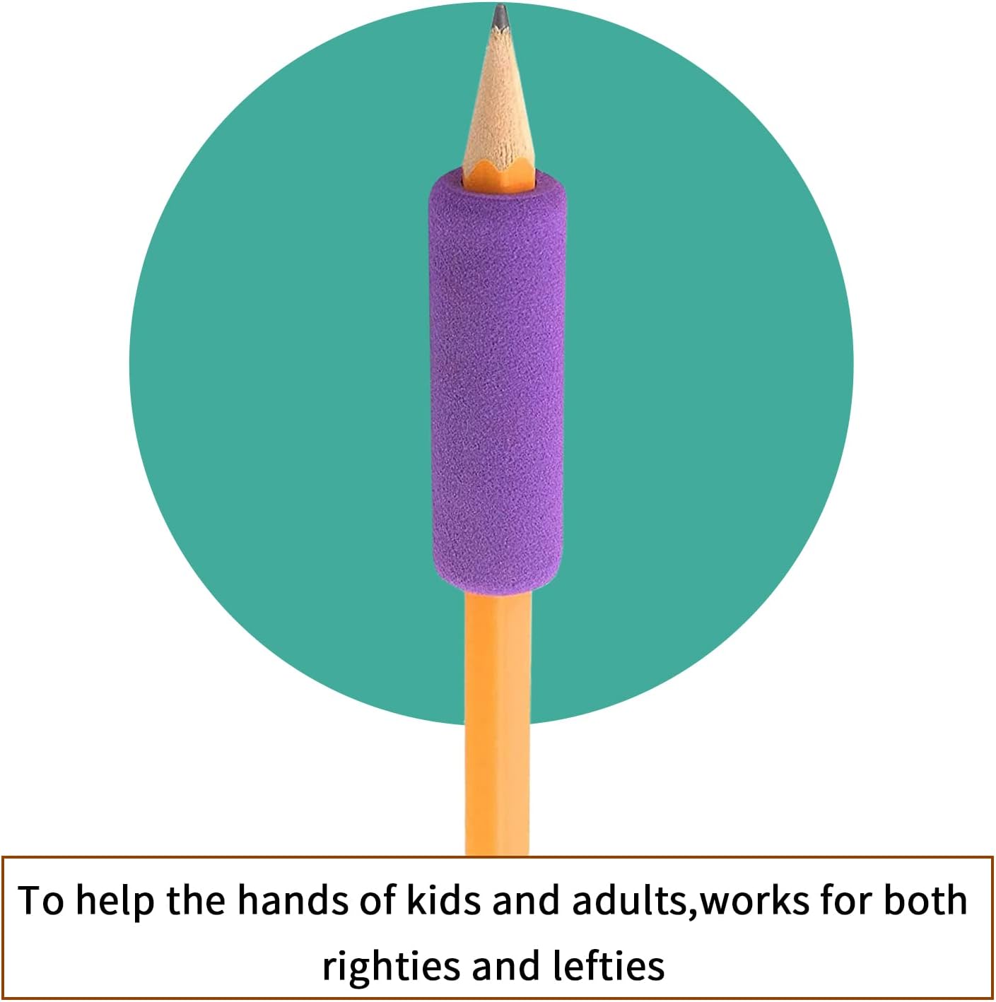 Skiennix Pencil Grips - 30 Colorful Cushioned Writing Aids for Kids & Adults | Multicolor Set