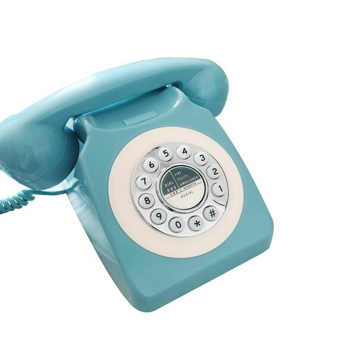Benotek Retro Telephone, Corded Classic Old Fashion Landline Phones for Home/Office, Wired French Blue Antique Rotary Phone Gift for Art Decor