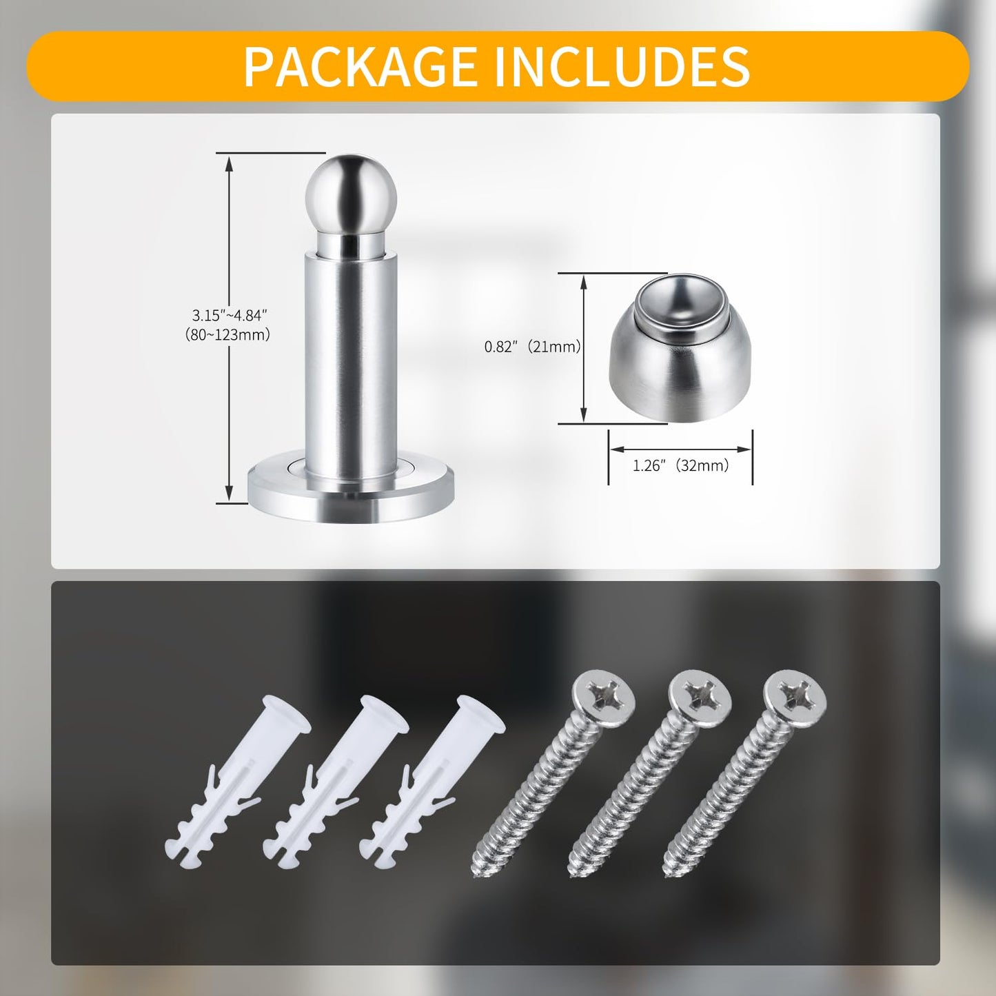 TOPTAKE Door Stoppers – Heavy Duty Magnetic Door Stopper for Wall & Bottom of Door – Premium Adjustable Door Stop with Heavy-Duty Windproof Design, Constructed with SUS304 (Stainless Steel-1PCS)