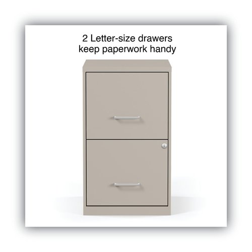Alera Soho Vertical File Cabinet, 2 Drawers: File/File, Letter, Putty, 14" X 18" X 24.1"