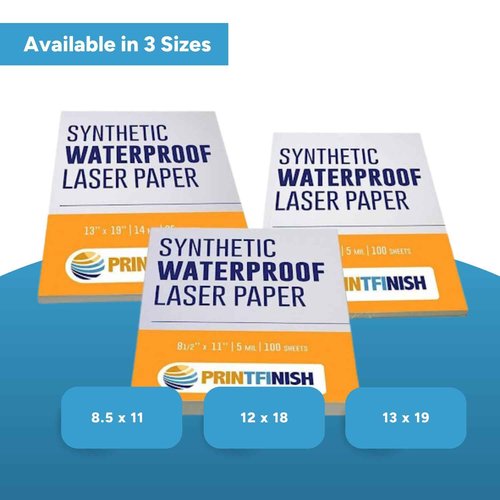 Printfinish Synthetic Laser Paper (8.5" x 11") (8.5 x 11 | 8 MIL, inches)