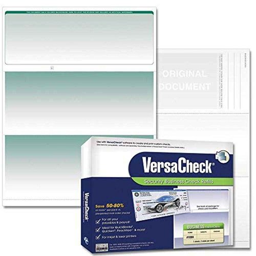 VersaCheck Secure Checks - 500 Blank Business Voucher Checks - Green Graduated - 500 Sheets Form #1000 - Check on Top