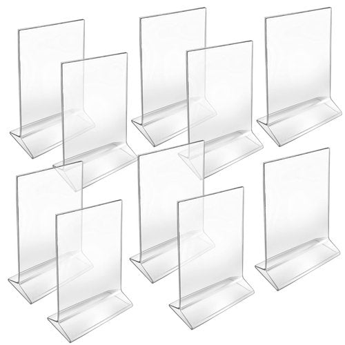 Azar 142726 Vertical Top Load 4" wide x 6" high Acrylic Sign Holder, 10 Count