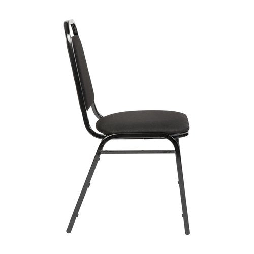Flash Furniture Hercules Series Trapezoidal Back Stacking Banquet Chair in Black Fabric - Black Frame