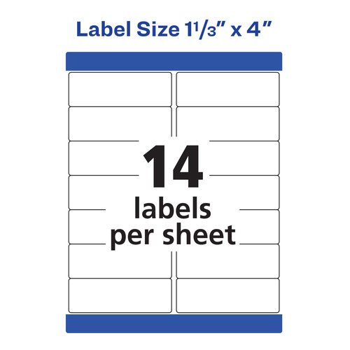 Avery Waterproof Printable Address Labels with Sure Feed, 1-1/3" x 4", White, 700 Blank Mailing Labels (5522)