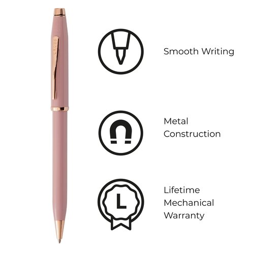 Cross Century II Smoky Pink with Rose Gold Plated Appointments Ballpoint Pen