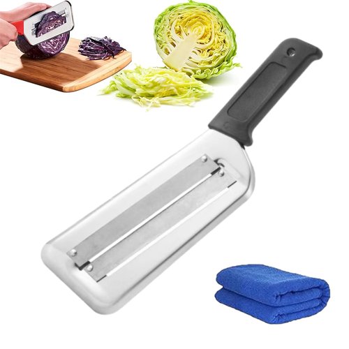 Relateupon Stainless Steel Shredder Knife, Stainless Steel Shredder Knif, StainlessSteel Dual Blade Julienne Cutter,CabbageShredder, For Slicing, Shredding, For Vegetables (Black)