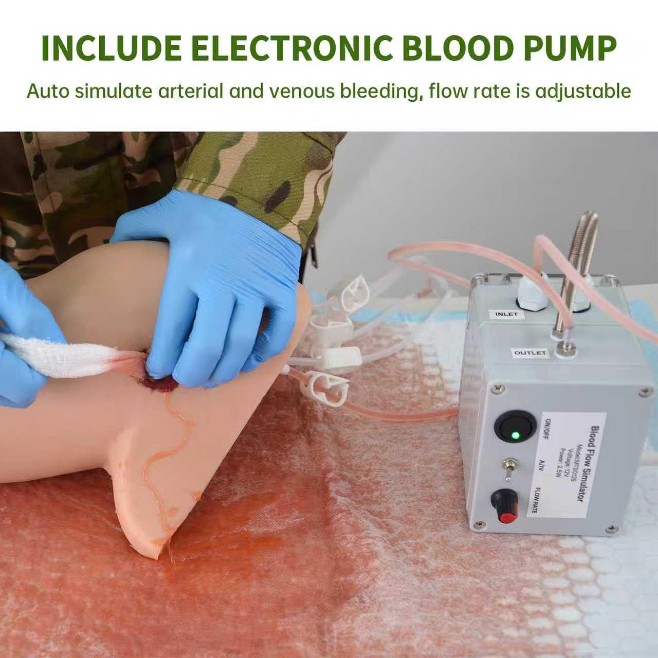 Arm Wound Packing Trainer,Hemorrhage Control Simulator with Electric Pump & Manual for Tourniquet Training, Stop The Bleed Practice Kit