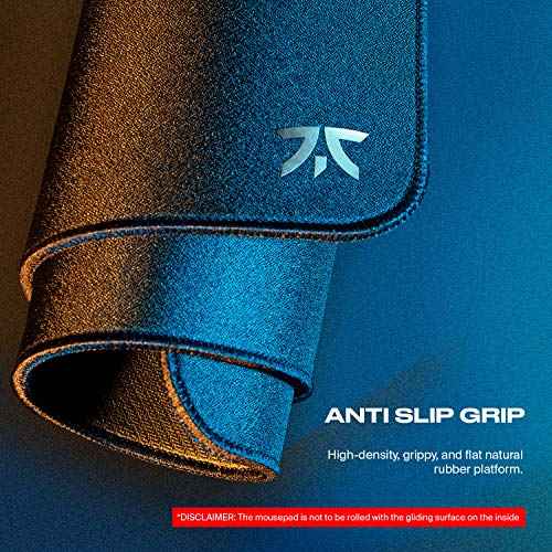 Fnatic | Dash L | Pro Gaming Mouse Mat for Esports | Fast Surface | Stitched Edges and Anti-Slip Rubber Base | Size L | Black | Hybrid Fabric| 19.2"x14.6"x0.12
