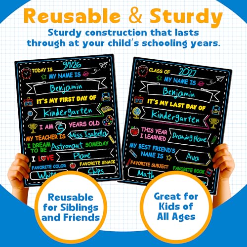 Melisheer 11"x14" Double-Sided First & Last Day of School Chalkboard Sign