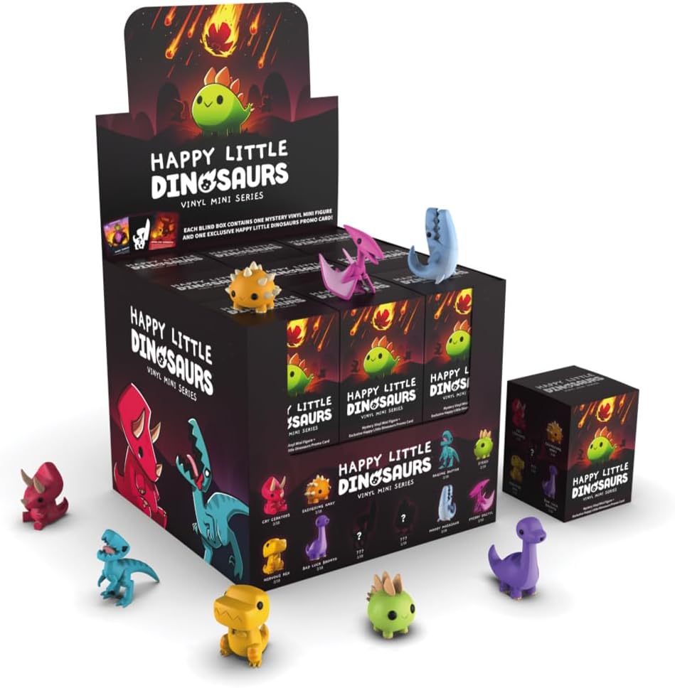 TeeTurtle Happy Little Dinosaurs - Vinyl Mini Figures Mystery Box | Fun Collectible Series
